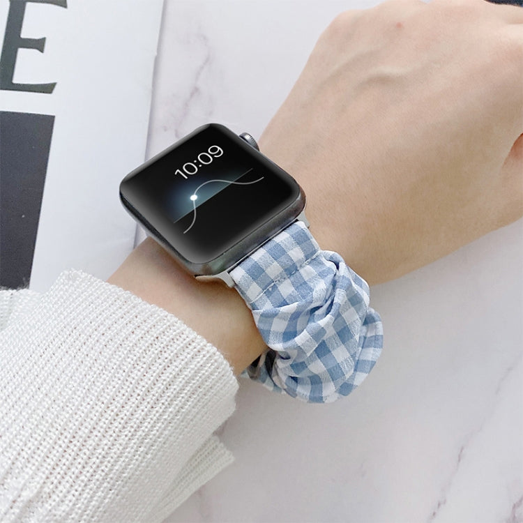 Single Loop Elasticity Cloth Grid Watch Band For Apple Watch Series 9&8&7 41mm / SE 3&SE 2&6&SE&5&4 40mm / 3&2&1 38mm(A) by bashfashion
