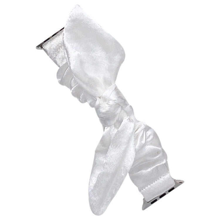 Single Loop Elasticity Cloth Watch Band For Apple Watch Ultra 49mm&Watch Ultra 2 49mm / Series 9&8&7 45mm / SE 3&SE 2&6&SE&5&4 44mm / 3&2&1 42mm(White) by bashfashion