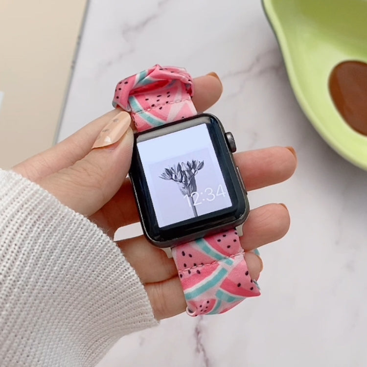 Single Loop Elasticity Cloth Fruit Watch Band For Apple Watch Ultra 49mm&Watch Ultra 2 49mm / Series 9&8&7 45mm / SE 3&SE 2&6&SE&5&4 44mm / 3&2&1 42mm(I) by bashfashion