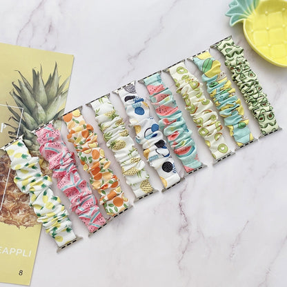 Single Loop Elasticity Cloth Fruit Watch Band For Apple Watch Ultra 49mm&Watch Ultra 2 49mm / Series 9&8&7 45mm / SE 3&SE 2&6&SE&5&4 44mm / 3&2&1 42mm(I) by bashfashion