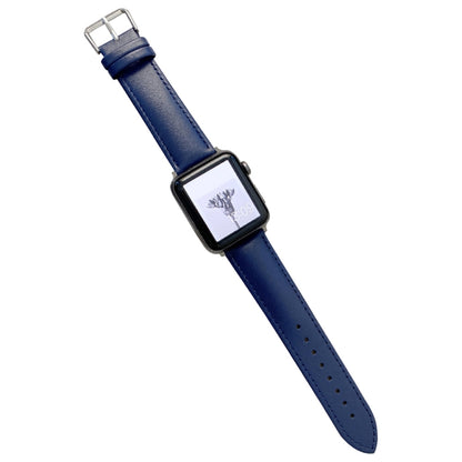 Glossy Leather Watch Band For Apple Watch Ultra 49mm&Watch Ultra 2 49mm / Series 9&8&7 45mm / SE 3&SE 2&6&SE&5&4 44mm / 3&2&1 42mm(Blue) by bashfashion