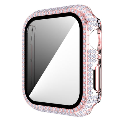 Diamond PC + Tempered Glass Watch Case For Apple Watch Series 6&SE&5&4 40mm(Pink) by bashfashion