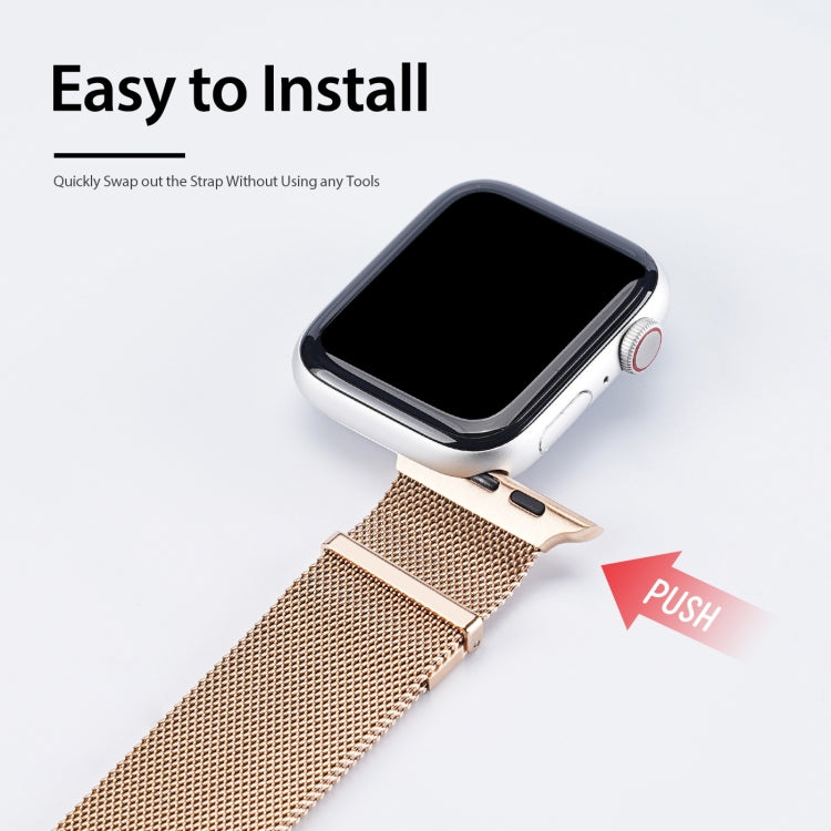 DUX DUCIS Milanese Watchband For Apple Watch Series 9&8&7 45mm / SE 3&SE 2&6&SE&5&4 44mm / 3&2&1 42mm(Gold) by DUX DUCIS