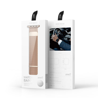 DUX DUCIS Milanese Watchband For Apple Watch Series 9&8&7 45mm / SE 3&SE 2&6&SE&5&4 44mm / 3&2&1 42mm(Gold) by DUX DUCIS