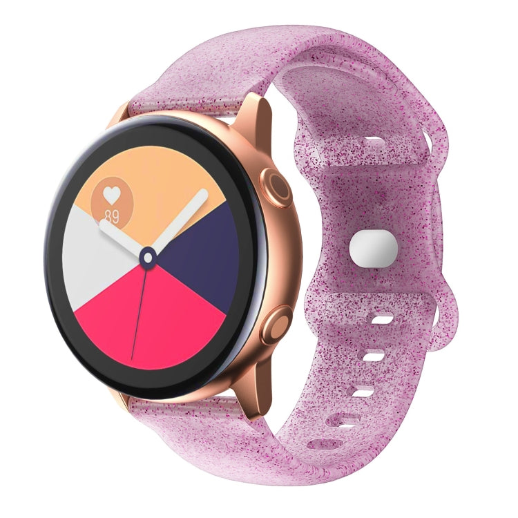 For Samsung Galaxy Watch Active Butterfly Buckle Silicone Watch Band(Pink Glitter) by bashfashion