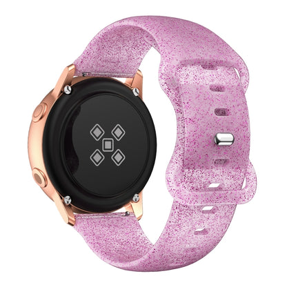 For Samsung Galaxy Watch Active Butterfly Buckle Silicone Watch Band(Pink Glitter) by bashfashion