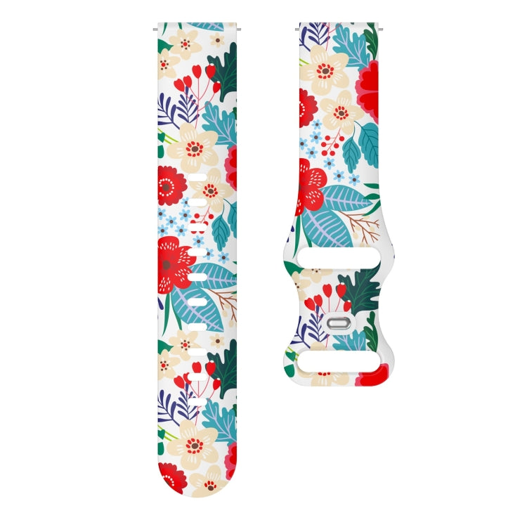For Samsung Galaxy Watch Active Printing Butterfly Buckle Silicone Watch Band(Flowers) by bashfashion