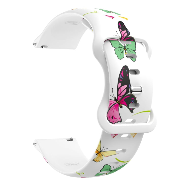 For Samsung Galaxy Watch Active Printing Butterfly Buckle Silicone Watch Band(Colorful Butterflies) by bashfashion