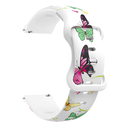 For Samsung Galaxy Watch Active Printing Butterfly Buckle Silicone Watch Band(Colorful Butterflies) by bashfashion