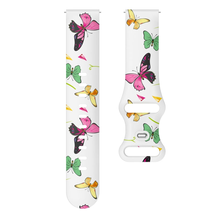 For Samsung Galaxy Watch Active Printing Butterfly Buckle Silicone Watch Band(Colorful Butterflies) by bashfashion