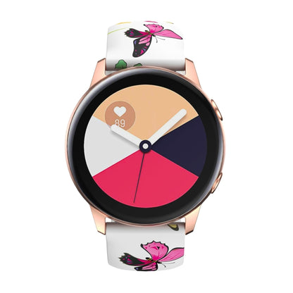 For Samsung Galaxy Watch Active Printing Butterfly Buckle Silicone Watch Band(Colorful Butterflies) by bashfashion