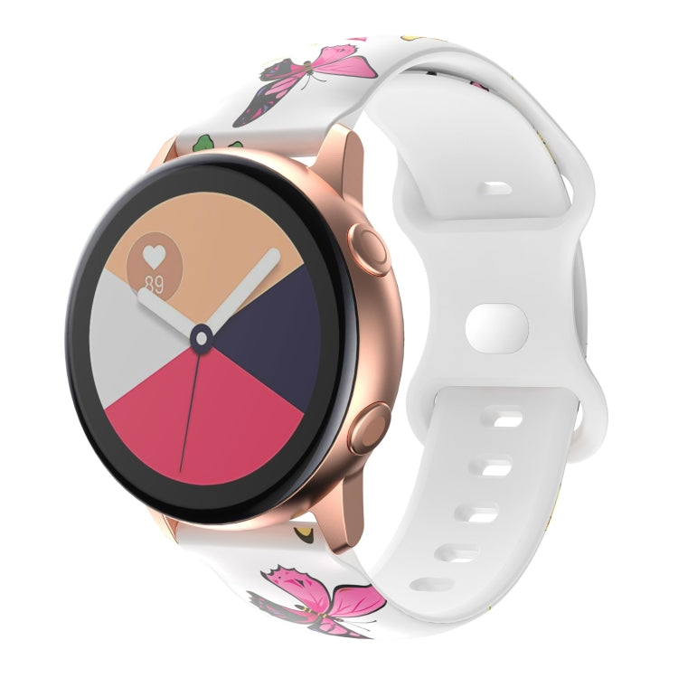 For Samsung Galaxy Watch Active Printing Butterfly Buckle Silicone Watch Band(Colorful Butterflies) by bashfashion