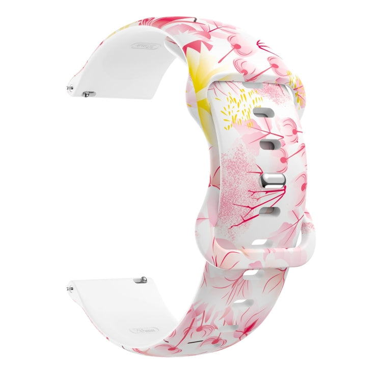 For Samsung Galaxy Watch Active Printing Butterfly Buckle Silicone Watch Band(Pink Dandelion) by bashfashion