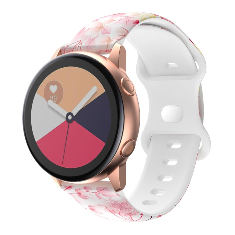 For Samsung Galaxy Watch Active Printing Butterfly Buckle Silicone Watch Band(Pink Dandelion) by bashfashion