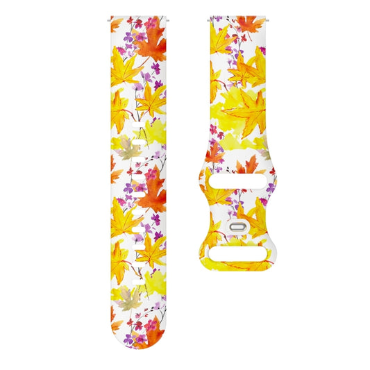For Samsung Galaxy Watch Active Printing Butterfly Buckle Silicone Watch Band(Maple Leaf) by bashfashion