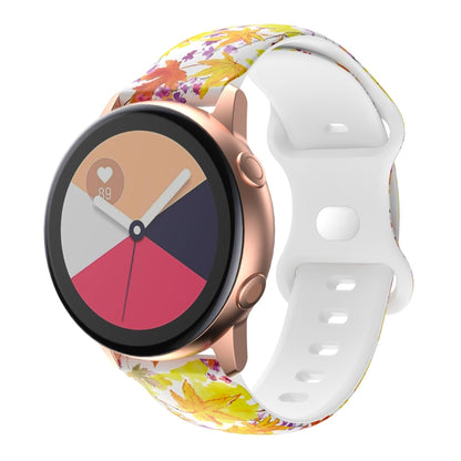 For Samsung Galaxy Watch Active Printing Butterfly Buckle Silicone Watch Band(Maple Leaf) by bashfashion