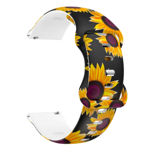 For Samsung Galaxy Watch Active Printing Butterfly Buckle Silicone Watch Band(Sunflower) by bashfashion