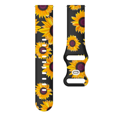 For Samsung Galaxy Watch Active Printing Butterfly Buckle Silicone Watch Band(Sunflower) by bashfashion