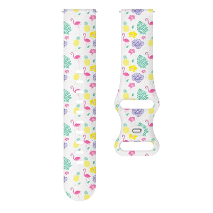 For Samsung Galaxy Watch Active Printing Butterfly Buckle Silicone Watch Band(Flamingo) by bashfashion