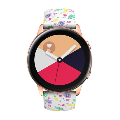 For Samsung Galaxy Watch Active Printing Butterfly Buckle Silicone Watch Band(Flamingo) by bashfashion