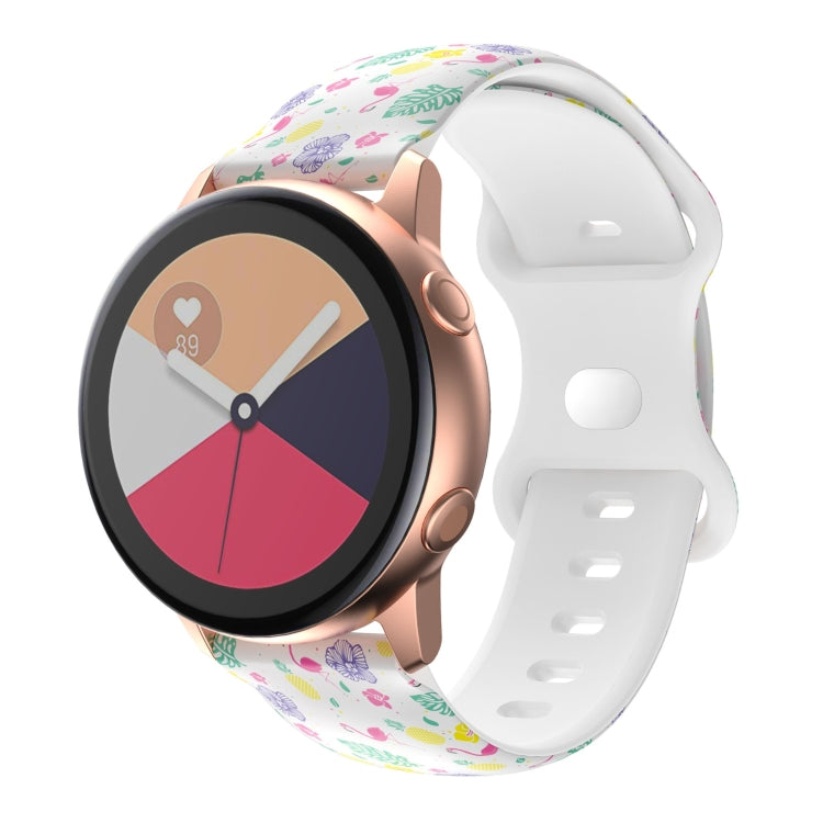 For Samsung Galaxy Watch Active Printing Butterfly Buckle Silicone Watch Band(Flamingo) by bashfashion