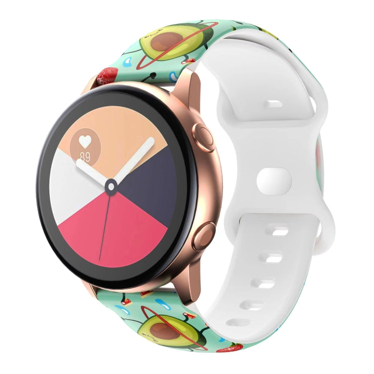 For Samsung Galaxy Watch Active Printing Butterfly Buckle Silicone Watch Band(Avocado) by bashfashion
