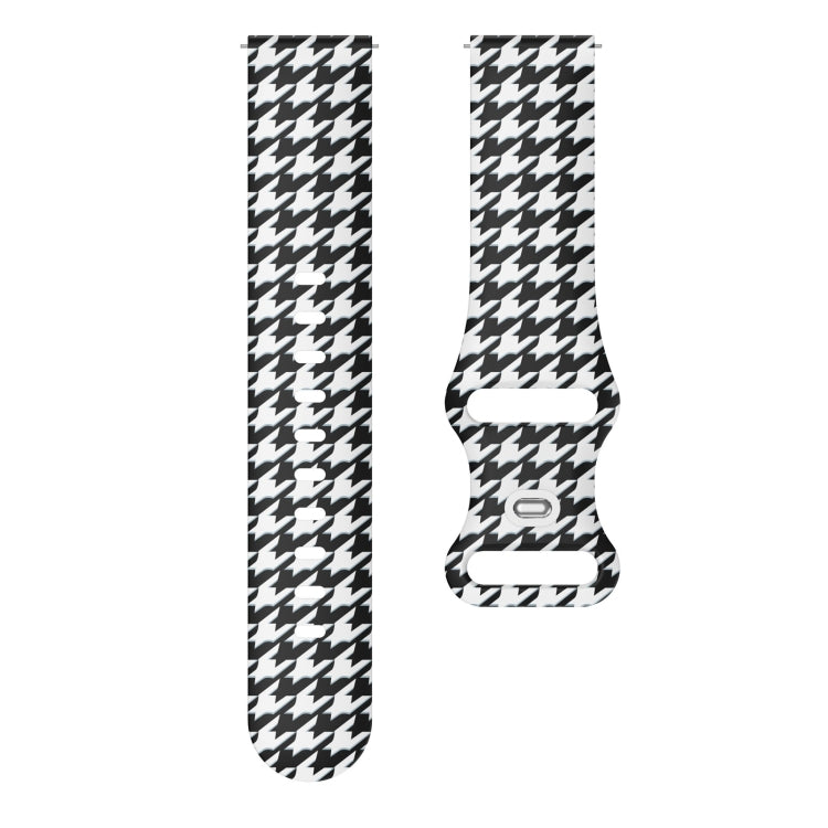 For Samsung Galaxy Watch Active Printing Butterfly Buckle Silicone Watch Band(Houndstooth) by bashfashion