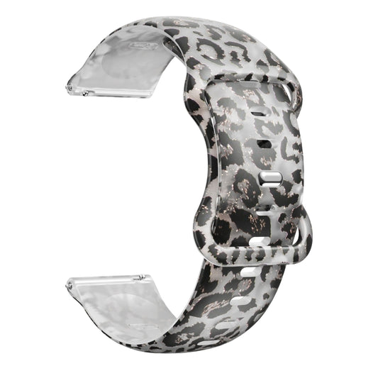 For Samsung Galaxy Watch Active Printing Butterfly Buckle Silicone Watch Band(Leopard) by bashfashion