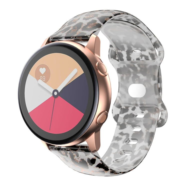 For Samsung Galaxy Watch Active Printing Butterfly Buckle Silicone Watch Band(Leopard) by bashfashion