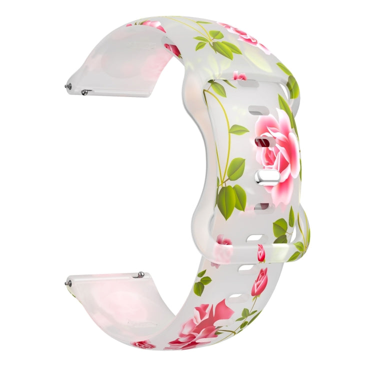 For Samsung Galaxy Watch Active Printing Butterfly Buckle Silicone Watch Band(Rose) by bashfashion