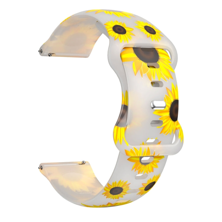For Samsung Galaxy Watch Active Printing Butterfly Buckle Silicone Watch Band(Transparent Sunflower) by bashfashion