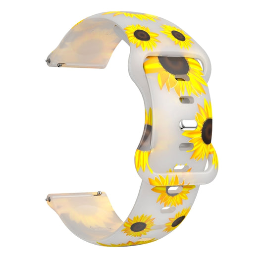 For Samsung Galaxy Watch Active Printing Butterfly Buckle Silicone Watch Band(Transparent Sunflower) by bashfashion