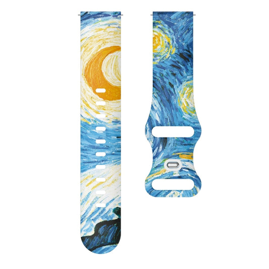 For Samsung Galaxy Watch Active Printing Butterfly Buckle Silicone Watch Band(Starry Sky) by bashfashion