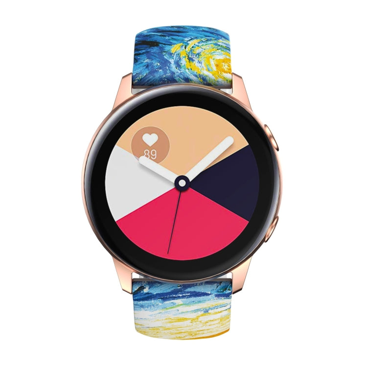 For Samsung Galaxy Watch Active Printing Butterfly Buckle Silicone Watch Band(Starry Sky) by bashfashion