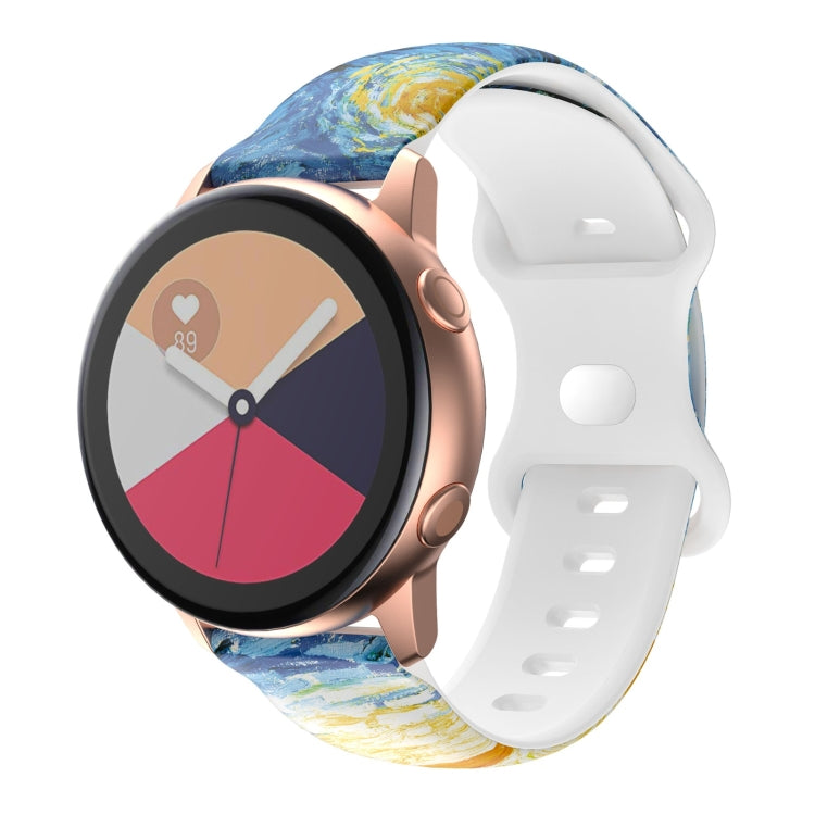 For Samsung Galaxy Watch Active Printing Butterfly Buckle Silicone Watch Band(Starry Sky) by bashfashion