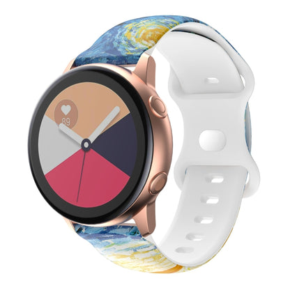 For Samsung Galaxy Watch Active Printing Butterfly Buckle Silicone Watch Band(Starry Sky) by bashfashion