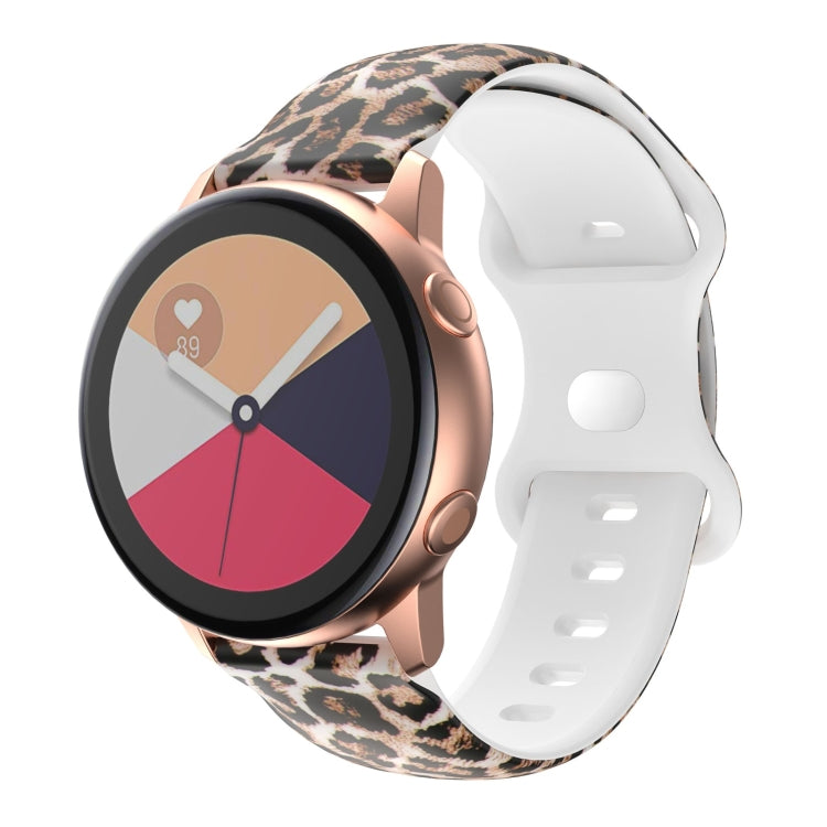 For Samsung Galaxy Watch Active Printing Butterfly Buckle Silicone Watch Band(Brown Leopard) by bashfashion