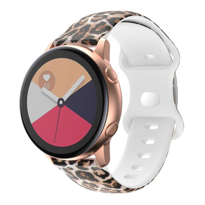 For Samsung Galaxy Watch Active Printing Butterfly Buckle Silicone Watch Band(Brown Leopard) by bashfashion