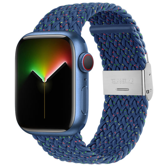 Nylon Braid Watch Band For Apple Watch Ultra 49mm&Watch Ultra 2 49mm / Series 9&8&7 45mm / SE 3&SE 2&6&SE&5&4 44mm / 3&2&1 42mm(Starlight Blue) by bashfashion