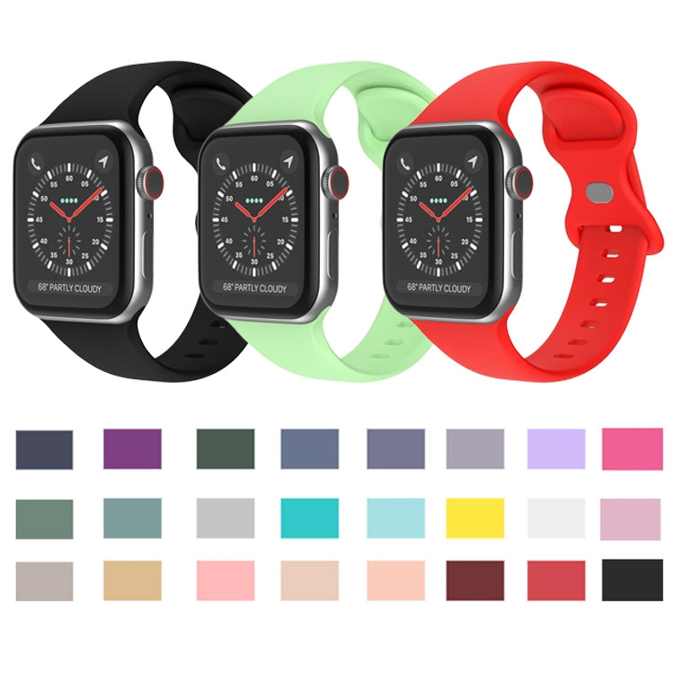 Butterfly Buckle Silicone Watch Band, Size: L For Apple Watch Ultra 49mm&Watch Ultra 2 49mm / Series 9&8&7 45mm / SE 3&SE 2&6&SE&5&4 44mm / 3&2&1 42mm(Black) by bashfashion