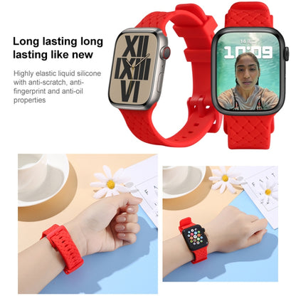 Braided Texture Silicone Watch Band For Apple Watch Series 9&8&7 41mm / SE 3&SE 2&6&SE&5&4 40mm / 3&2&1 38mm(Black) by bashfashion