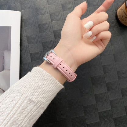 Small Waist Lychee Texture Watch Band For Apple Watch Series 9&8&7 41mm / SE 3&SE 2&6&SE&5&4 40mm / 3&2&1 38mm(Sky Blue) by bashfashion