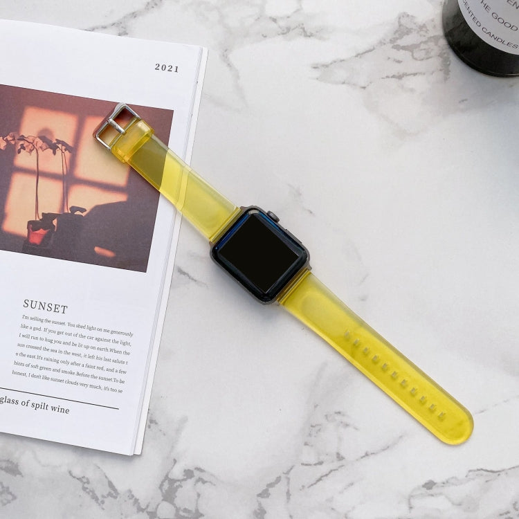 Jelly Transparent Watch Band For Apple Watch Ultra 49mm&Watch Ultra 2 49mm / Series 9&8&7 45mm / SE 3&SE 2&6&SE&5&4 44mm / 3&2&1 42mm(Yellow) by bashfashion