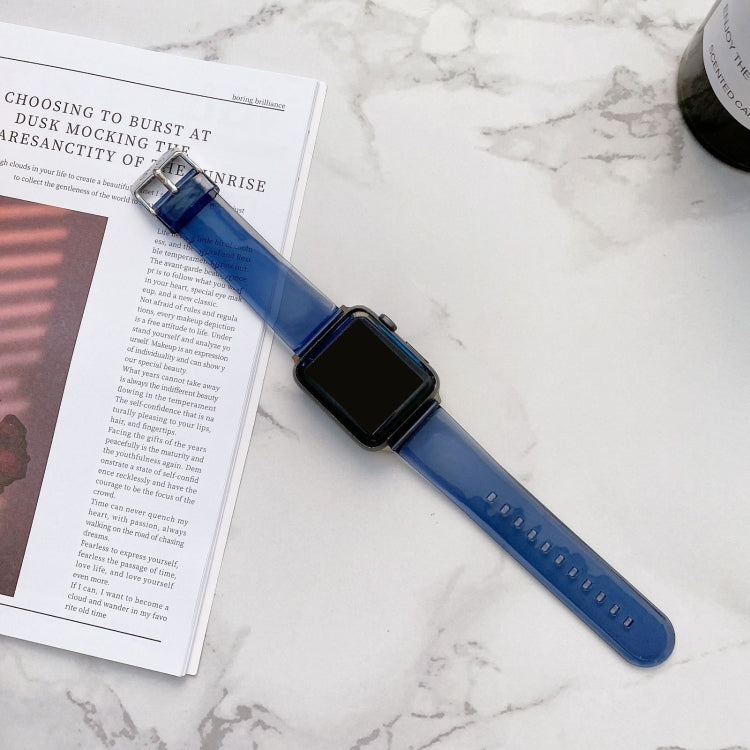 Jelly Transparent Watch Band For Apple Watch Ultra 49mm&Watch Ultra 2 49mm / Series 9&8&7 45mm / SE 3&SE 2&6&SE&5&4 44mm / 3&2&1 42mm(Royal Blue) by bashfashion