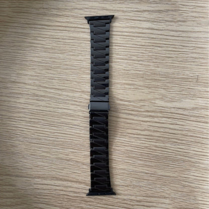 Aluminum Alloy Gear Matte Watch Band For Apple Watch Series 9&8&7 41mm / SE 3&SE 2&6&SE&5&4 40mm / 3&2&1 38mm(Black) by bashfashion