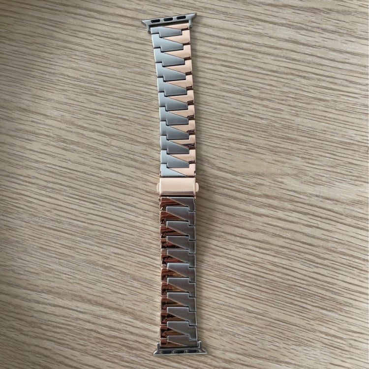 Aluminum Alloy Gear Matte Watch Band For Apple Watch Series 9&8&7 41mm / SE 3&SE 2&6&SE&5&4 40mm / 3&2&1 38mm(Silver Rose Gold) by bashfashion