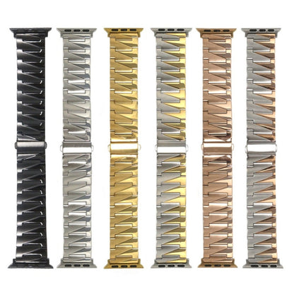 Aluminum Alloy Gear Matte Watch Band For Apple Watch Series 9&8&7 41mm / SE 3&SE 2&6&SE&5&4 40mm / 3&2&1 38mm(Silver Rose Gold) by bashfashion