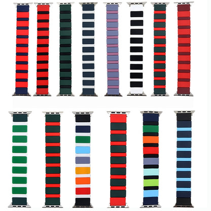 Silicone Splicing Watch Band For Apple Watch Series 9&8&7 41mm / SE 3&SE 2&6&SE&5&4 40mm / 3&2&1 38mm(4) by bashfashion