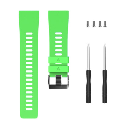 For Garmin Forerunner 35 Black Buckle Silicone Watch Band(Green) by bashfashion