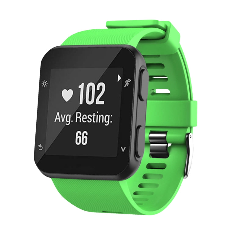 For Garmin Forerunner 35 Black Buckle Silicone Watch Band(Green) by bashfashion